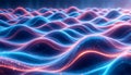 Colorful Neon Wave Pattern Flowing In Abstract Landscape Royalty Free Stock Photo