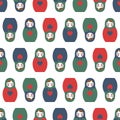 Colorful Nested doll seamless pattern. Royalty Free Stock Photo