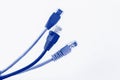 Colorful network cable with RJ45 connectors Royalty Free Stock Photo