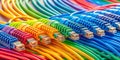 Colorful Network Cables Connecting Cloud Servers and Routers A Comprehensive Infrastructure Overview