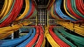Colorful Network Cables Inside Data Center Server Rack Royalty Free Stock Photo