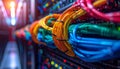 Colorful network cables in a server room Royalty Free Stock Photo