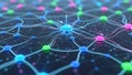 Colorful Network of Connected Nodes and Lines Abstract Visualization image photo Royalty Free Stock Photo