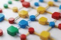 Colorful Network Connecting Nodes Forming Grid Structure Close-up Visualization Royalty Free Stock Photo