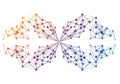 Colorful network graph with interconnected clusters Royalty Free Stock Photo