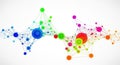 Colorful network graph with interconnected nodes isolated on transparent background Royalty Free Stock Photo