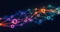 A colorful network of interconnected nodes forms an abstract design element Royalty Free Stock Photo