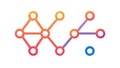 Colorful Network Nodes, Abstract Data Connection, vector design Generative AI Royalty Free Stock Photo