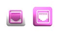 Colorful Network port - cable socket icon isolated on white background. LAN, ethernet port sign. Local area connector