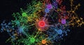 Colorful Network Visualization of Interconnected Data and Information Royalty Free Stock Photo