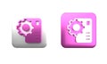 Colorful Neural network icon isolated on white background. Artificial intelligence AI. Square button. 3D render