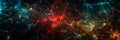 Colorful neural network lights creating dynamic patterns over dark background Royalty Free Stock Photo