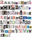 Colorful newspaper alphabet