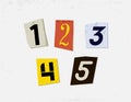 Colorful Newspaper Cut Numbers Set