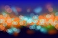 Colorful night bokeh blurs background