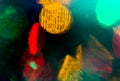 Colorful night lights bokeh over dark background Royalty Free Stock Photo