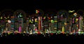 Colorful night metropolis, seamless pattern for your design