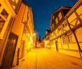 Colorful night scene in the Wolfenbuttel village Royalty Free Stock Photo