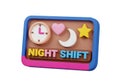 Colorful night shift badge Royalty Free Stock Photo
