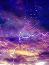Colorful night sky with arc of electric Royalty Free Stock Photo