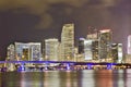 Colorful night view of city of Miami Florida Royalty Free Stock Photo