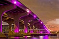 Colorful night view of city of Miami Florida