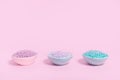 Colorful nonpareils cake sprinkles in three bowls Royalty Free Stock Photo