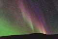 Colorful northern lights over the horizon