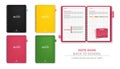 Colorful note books Vector realistic. 3d detailed illustrations