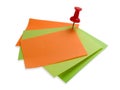 Colorful note papers with red Royalty Free Stock Photo