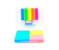 Colorful note postit in box set Royalty Free Stock Photo