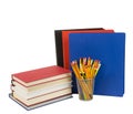 Colorful Notebooks with Pencils Royalty Free Stock Photo