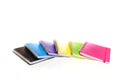 Colorful notebooks on white Royalty Free Stock Photo