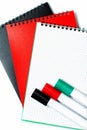 Colorful notepads and markers Royalty Free Stock Photo