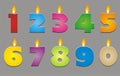 Colorful number candles (0-9)