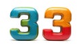 Colorful number 33 illustration Royalty Free Stock Photo