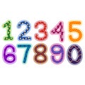 Colorful Number Set with Pattern and Texture Royalty Free Stock Photo