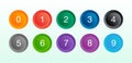 Colorful number set in round shape vector illustration Royalty Free Stock Photo