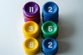 Colorful number stacks educational background Royalty Free Stock Photo