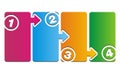 Colorful number step boxes Royalty Free Stock Photo