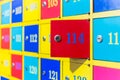 Colorful numbered lockers