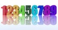 Colorful numbers background 3d render 3d illustration Royalty Free Stock Photo