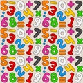 Colorful Numbers Seamless Pattern Royalty Free Stock Photo