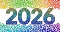 Colorful 2026 numbers with vibrant abstract patterns, symbolizing creativity, diversity, and dynamic energy of upcoming year Royalty Free Stock Photo