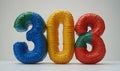 Colorful numbers 303 design Royalty Free Stock Photo