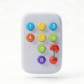 Colorful numeric keypad with red cherry for abstract representation of data Royalty Free Stock Photo