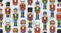 Colorful Nutcracker Soldiers Pattern on White Background Royalty Free Stock Photo