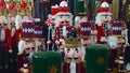 Colorful nutcrackers on display for Christmas decoration Royalty Free Stock Photo