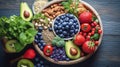 a colorful and nutrient dense bowl filled with a variety of fresh fruits Royalty Free Stock Photo