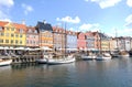 The colorful Nyhavn village in Copenhagen, Denmark